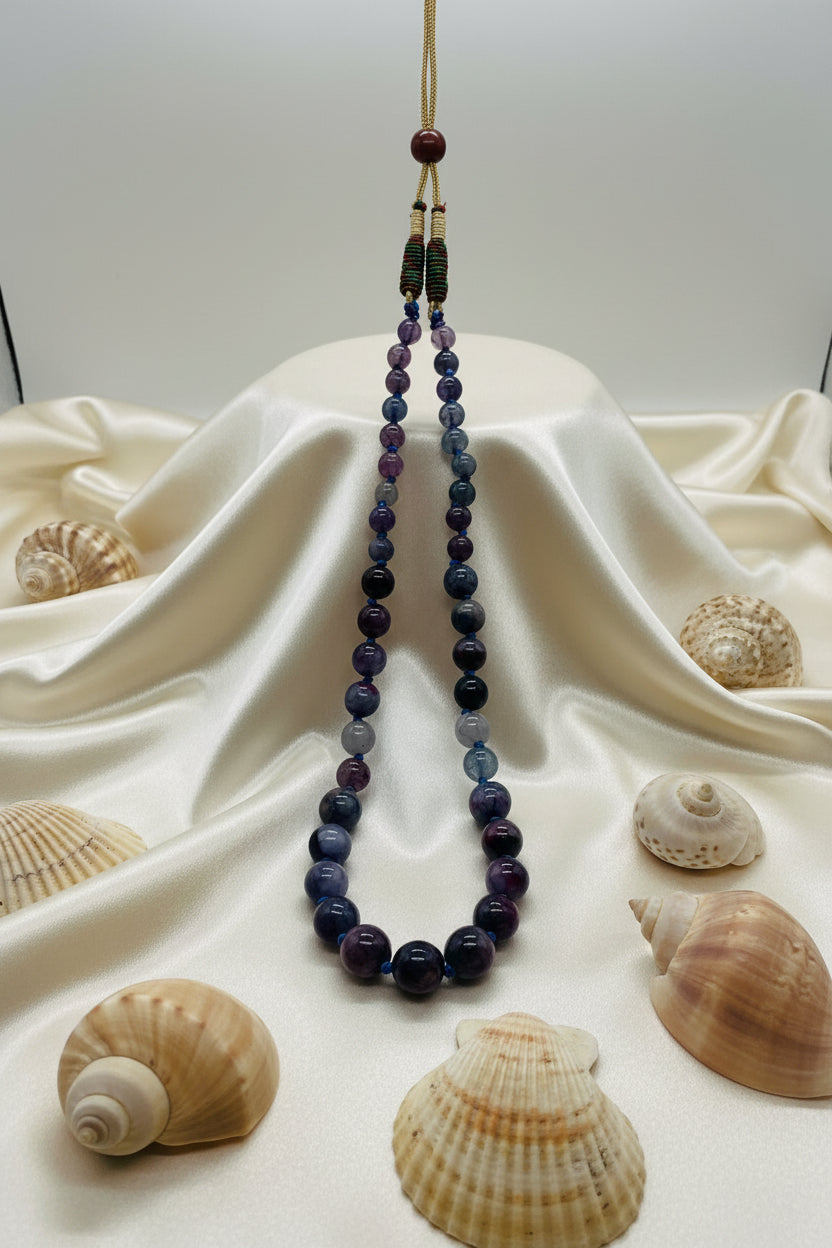 Elegant Garnet Beads Handmade Necklace with Adjustable Thread